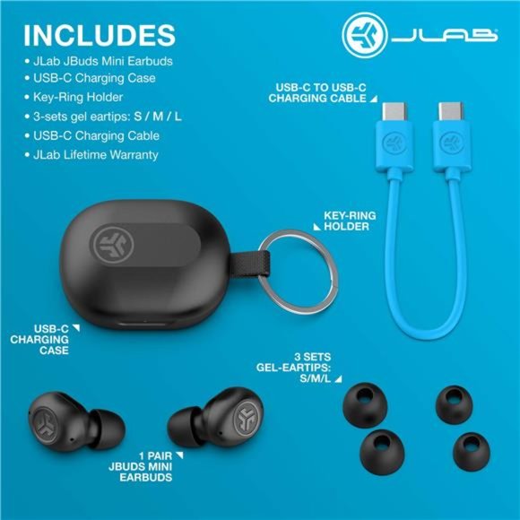 JLab JBuds Mini True Wireless Earbuds - Black - Picture 3 of 7